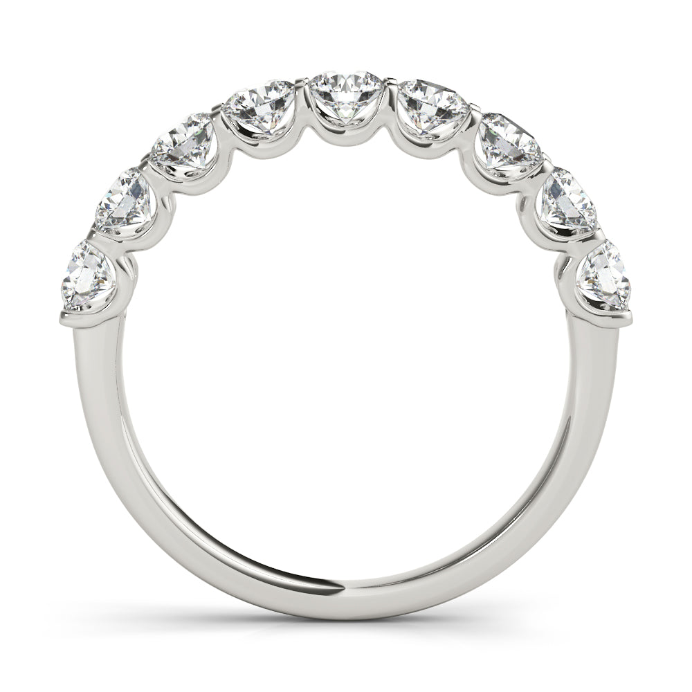 Shared Prong Half Eternity Ring in Gold & Platinum