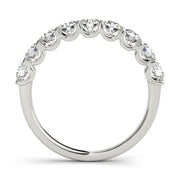 Shared Prong Half Eternity Ring in Gold & Platinum