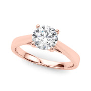 Classic 4 Prong Solitaire Round Diamond Engagement Ring in 10K/14K gold and platinum with certified lab-grown or natural diamonds