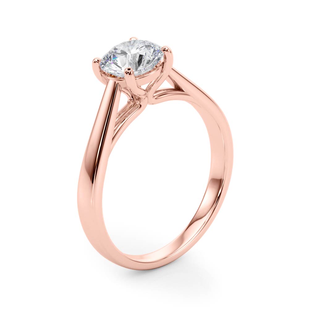 Classic 4 Prong Solitaire Round Diamond Engagement Ring in 10K/14K gold and platinum with certified lab-grown or natural diamonds