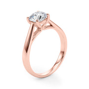 Classic 4 Prong Solitaire Round Diamond Engagement Ring in 10K/14K gold and platinum with certified lab-grown or natural diamonds
