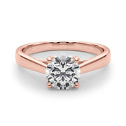Classic 4 Prong Solitaire Round Diamond Engagement Ring in 10K/14K gold and platinum with certified lab-grown or natural diamonds