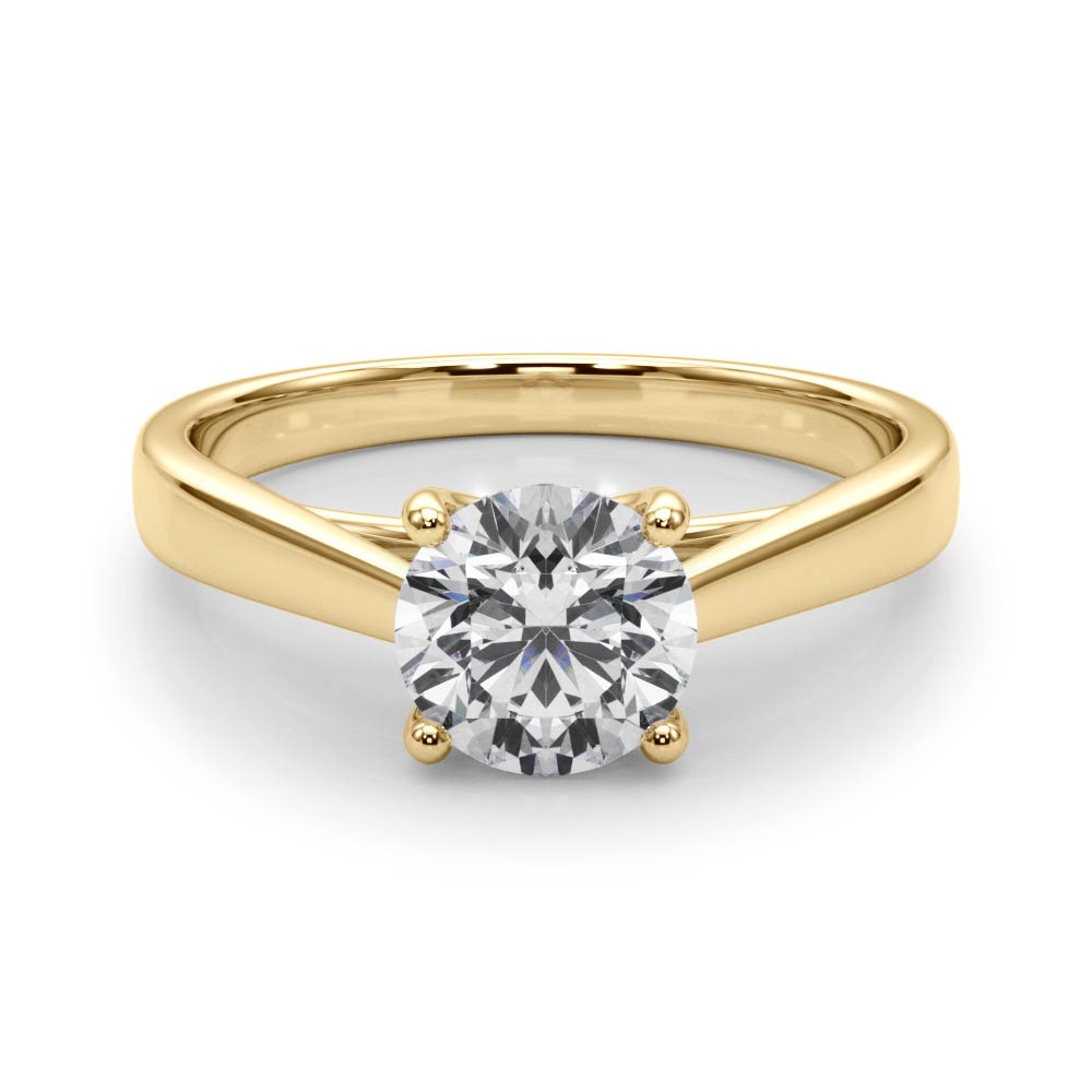 Classic 4 Prong Solitaire Round Diamond Engagement Ring in 10K/14K gold and platinum with certified lab-grown or natural diamonds