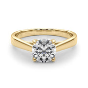 Classic 4 Prong Solitaire Round Diamond Engagement Ring in 10K/14K gold and platinum with certified lab-grown or natural diamonds