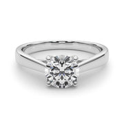 Classic 4 Prong Solitaire Round Diamond Engagement Ring in 10K/14K gold and platinum with certified lab-grown or natural diamonds