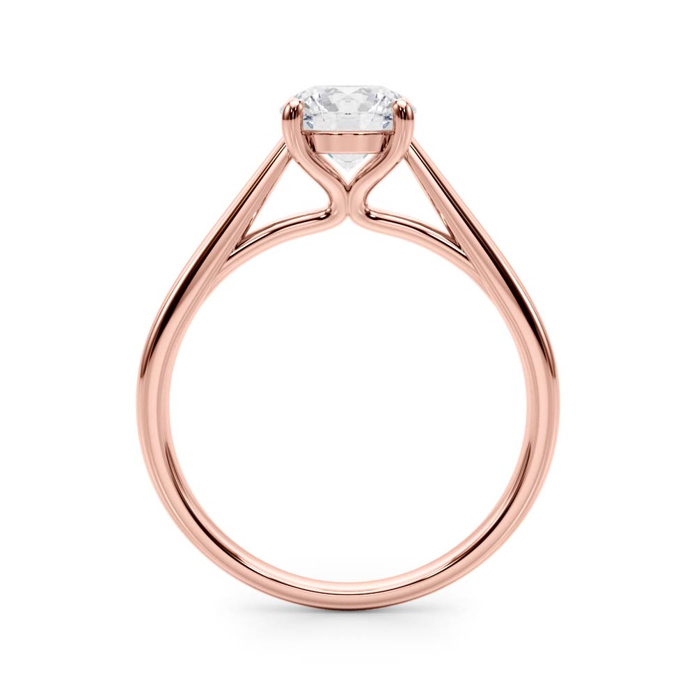 Classic 4 Prong Solitaire Round Diamond Engagement Ring in 10K/14K gold and platinum with certified lab-grown or natural diamonds