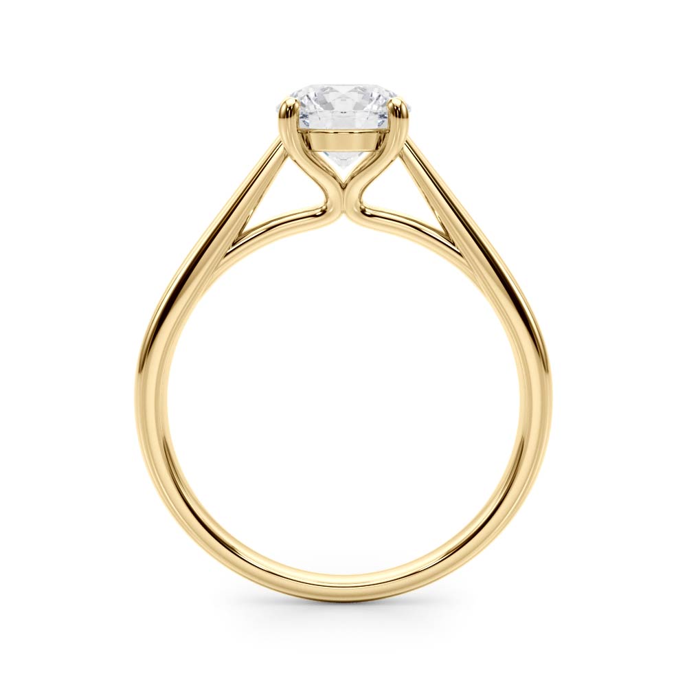 Classic 4 Prong Solitaire Round Diamond Engagement Ring in 10K/14K gold and platinum with certified lab-grown or natural diamonds