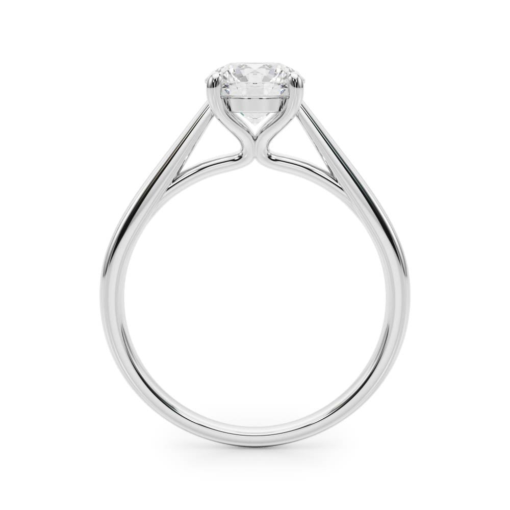 Classic 4 Prong Solitaire Round Diamond Engagement Ring in 10K/14K gold and platinum with certified lab-grown or natural diamonds