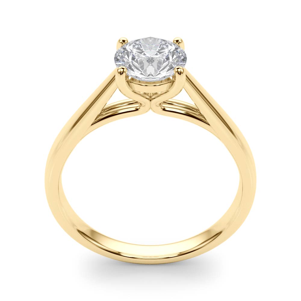 Classic 4 Prong Solitaire Round Diamond Engagement Ring in 10K/14K gold and platinum with certified lab-grown or natural diamonds