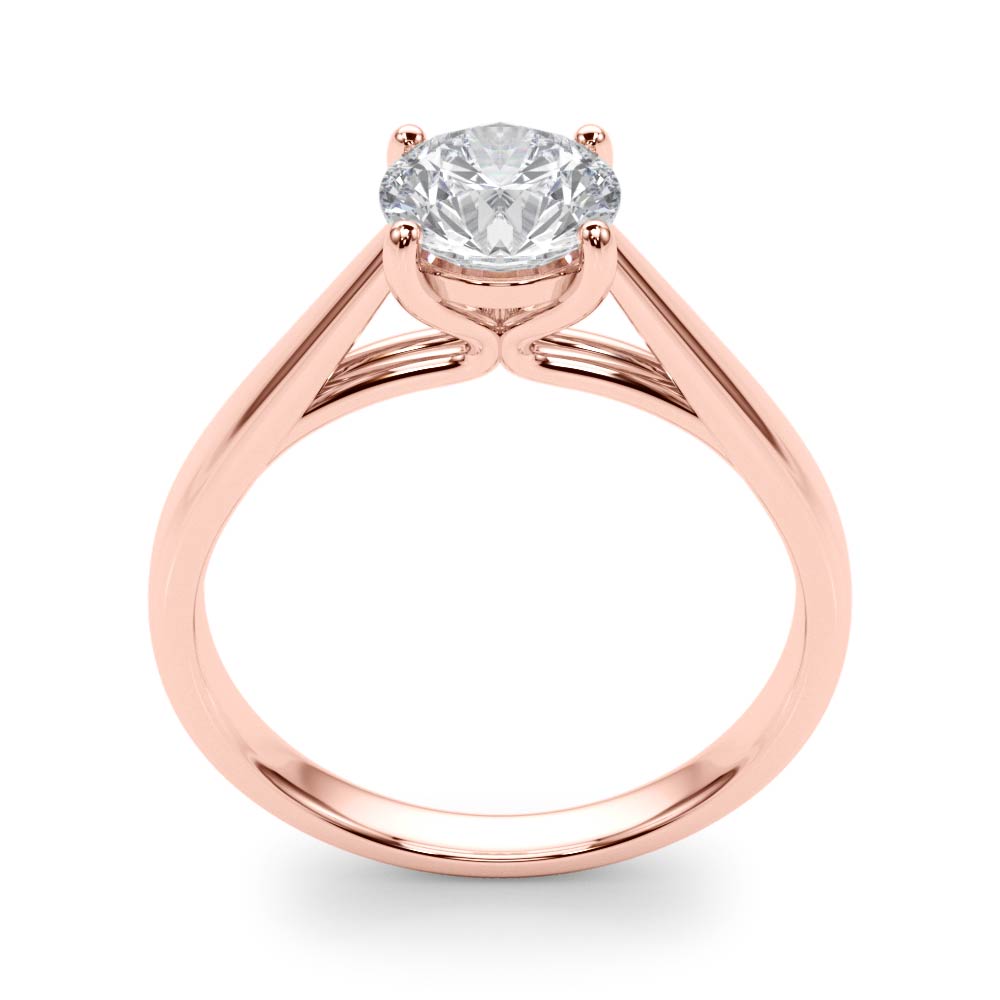 Classic 4 Prong Solitaire Round Diamond Engagement Ring in 10K/14K gold and platinum with certified lab-grown or natural diamonds