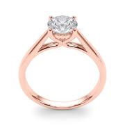 Classic 4 Prong Solitaire Round Diamond Engagement Ring in 10K/14K gold and platinum with certified lab-grown or natural diamonds