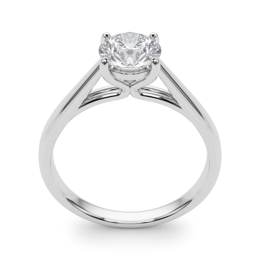 Classic 4 Prong Solitaire Round Diamond Engagement Ring in 10K/14K gold and platinum with certified lab-grown or natural diamonds