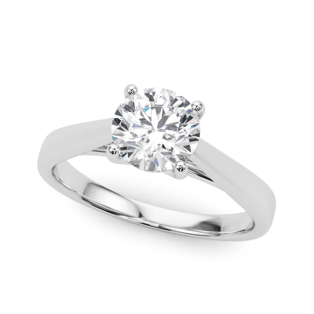 Classic 4 Prong Solitaire Round Diamond Engagement Ring in 10K/14K gold and platinum with certified lab-grown or natural diamonds