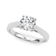 Classic 4 Prong Solitaire Round Diamond Engagement Ring in 10K/14K gold and platinum with certified lab-grown or natural diamonds