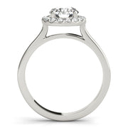 Elegant Halo Round Diamond Engagement Ring in 10K/14K gold and platinum with certified lab-grown or natural diamonds
