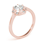 Vintage-Inspired Fashion Rings Oval Diamond Engagement Ring in 10K/14K gold and platinum with certified lab-grown or natural diamonds