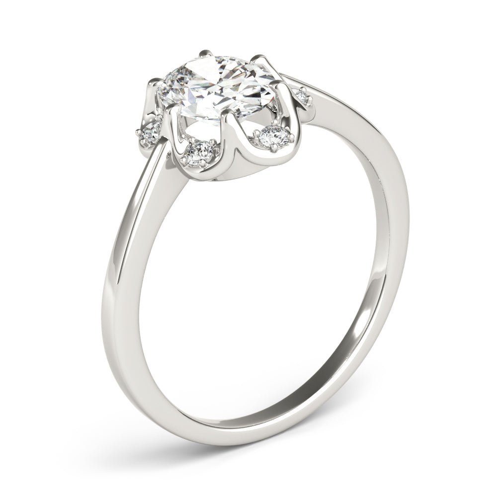 Vintage-Inspired Fashion Rings Oval Diamond Engagement Ring in 10K/14K gold and platinum with certified lab-grown or natural diamonds