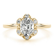 Vintage-Inspired Fashion Rings Oval Diamond Engagement Ring in 10K/14K gold and platinum with certified lab-grown or natural diamonds