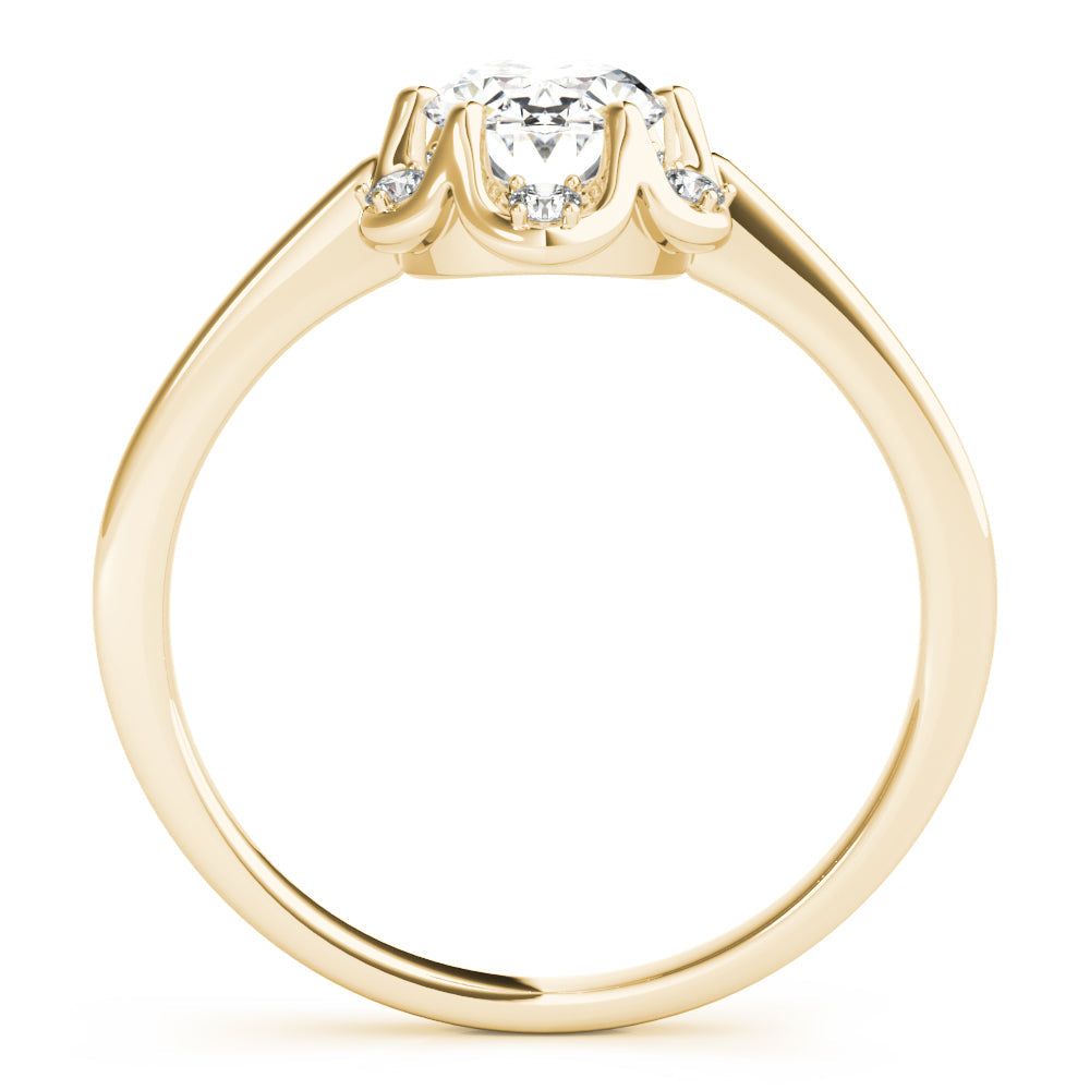 Vintage-Inspired Fashion Rings Oval Diamond Engagement Ring in 10K/14K gold and platinum with certified lab-grown or natural diamonds
