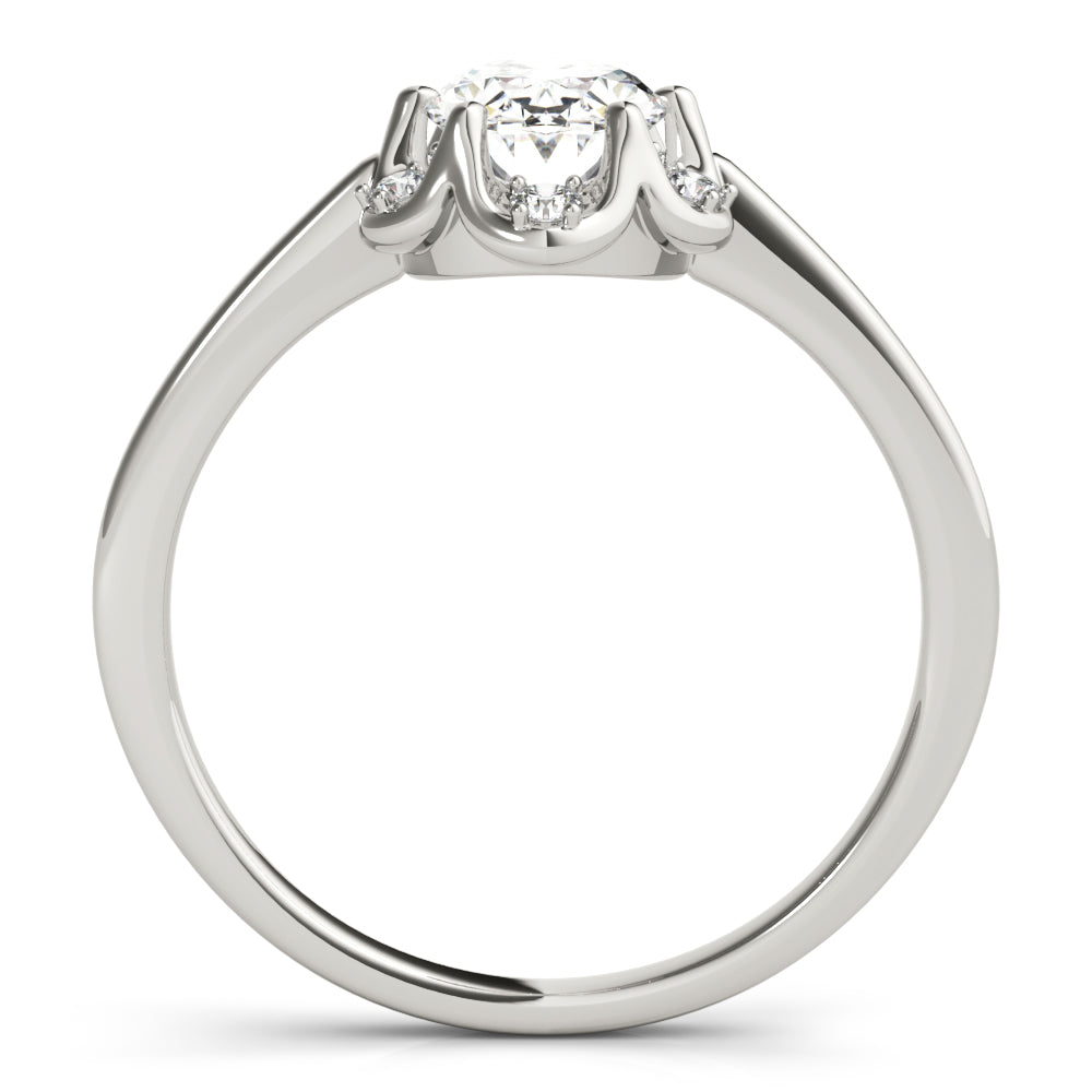 Vintage-Inspired Fashion Rings Oval Diamond Engagement Ring in 10K/14K gold and platinum with certified lab-grown or natural diamonds