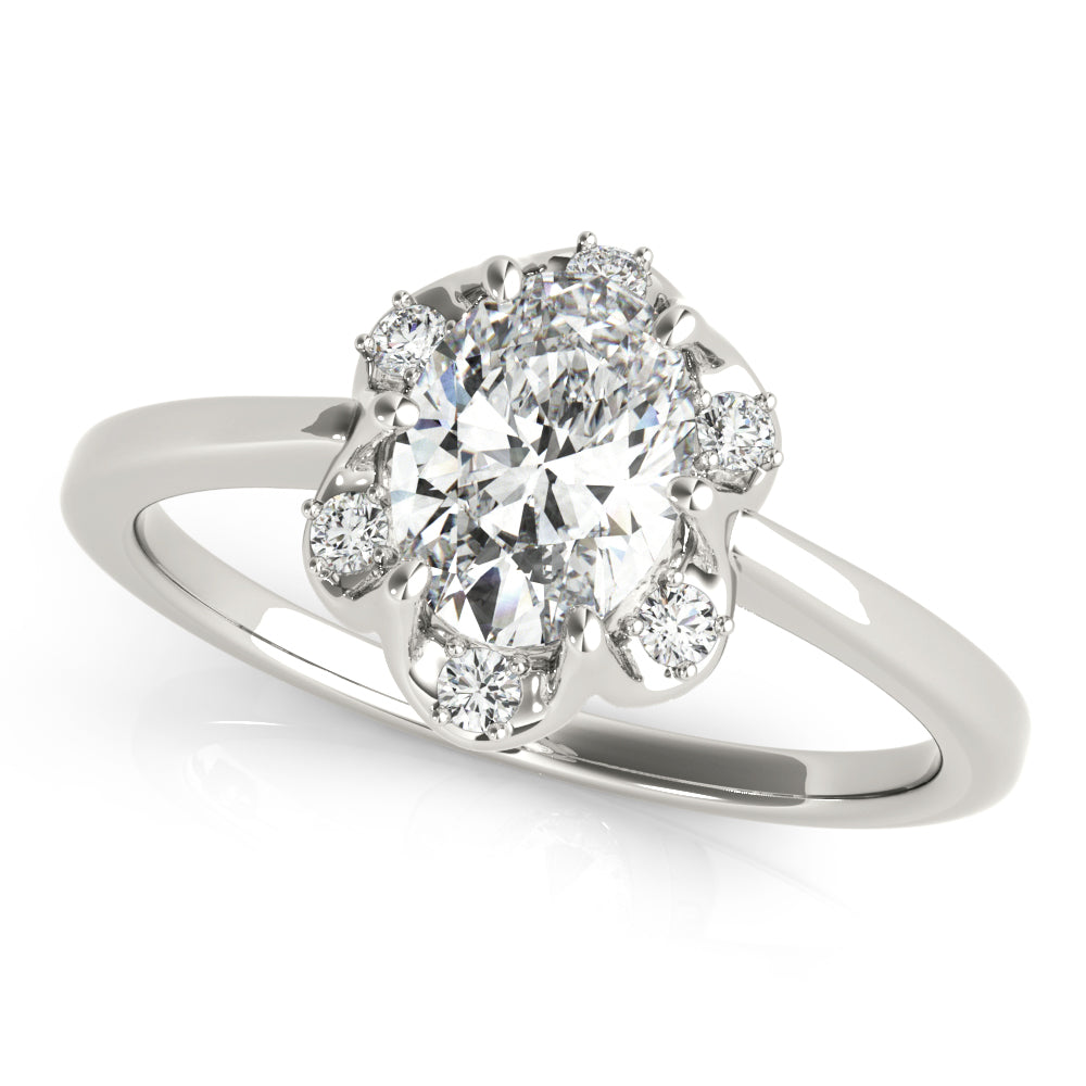 Vintage-Inspired Fashion Rings Oval Diamond Engagement Ring in 10K/14K gold and platinum with certified lab-grown or natural diamonds