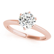 Heirloom 6 Prong Solitaire Round Diamond Engagement Ring in 10K/14K gold and platinum with certified lab-grown or natural diamonds