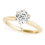 Heirloom 6 Prong Solitaire Round Diamond Engagement Ring in 10K/14K gold and platinum with certified lab-grown or natural diamonds