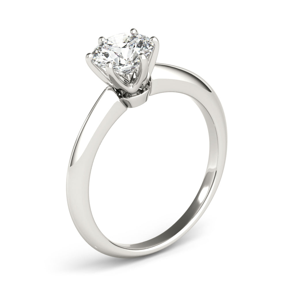 Heirloom 6 Prong Solitaire Round Diamond Engagement Ring in 10K/14K gold and platinum with certified lab-grown or natural diamonds