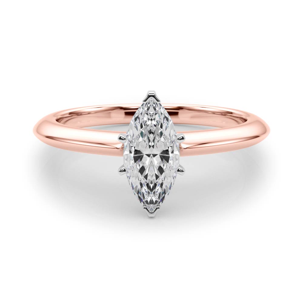 Heirloom 6 Prong Solitaire Round Diamond Engagement Ring in 10K/14K gold and platinum with certified lab-grown or natural diamonds