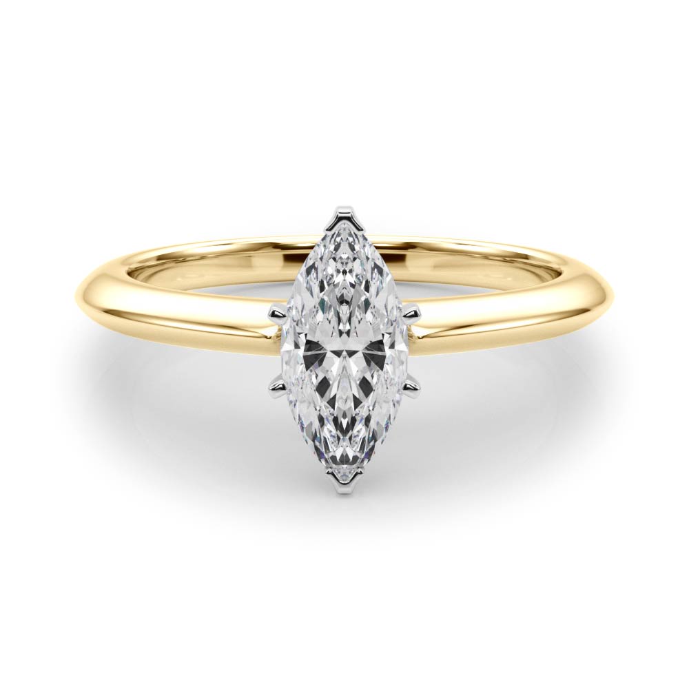Heirloom 6 Prong Solitaire Round Diamond Engagement Ring in 10K/14K gold and platinum with certified lab-grown or natural diamonds