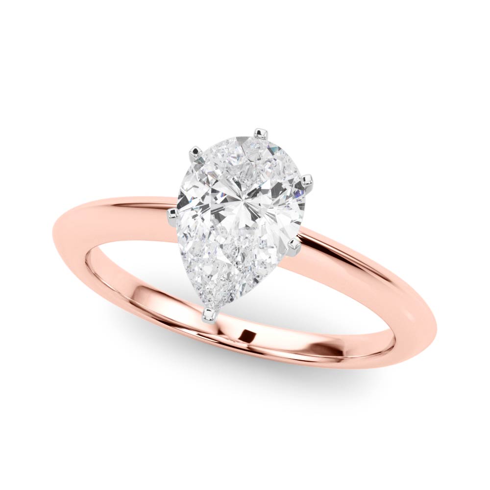 Heirloom 6 Prong Solitaire Round Diamond Engagement Ring in 10K/14K gold and platinum with certified lab-grown or natural diamonds