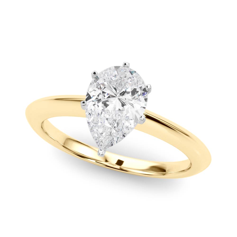 Heirloom 6 Prong Solitaire Round Diamond Engagement Ring in 10K/14K gold and platinum with certified lab-grown or natural diamonds