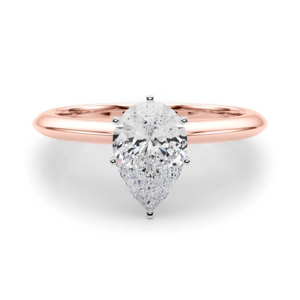 Heirloom 6 Prong Solitaire Round Diamond Engagement Ring in 10K/14K gold and platinum with certified lab-grown or natural diamonds