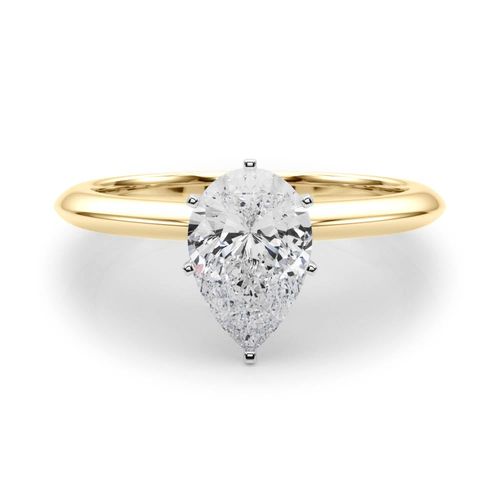 Heirloom 6 Prong Solitaire Round Diamond Engagement Ring in 10K/14K gold and platinum with certified lab-grown or natural diamonds
