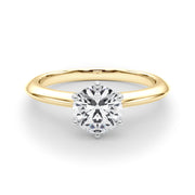 Heirloom 6 Prong Solitaire Round Diamond Engagement Ring in 10K/14K gold and platinum with certified lab-grown or natural diamonds