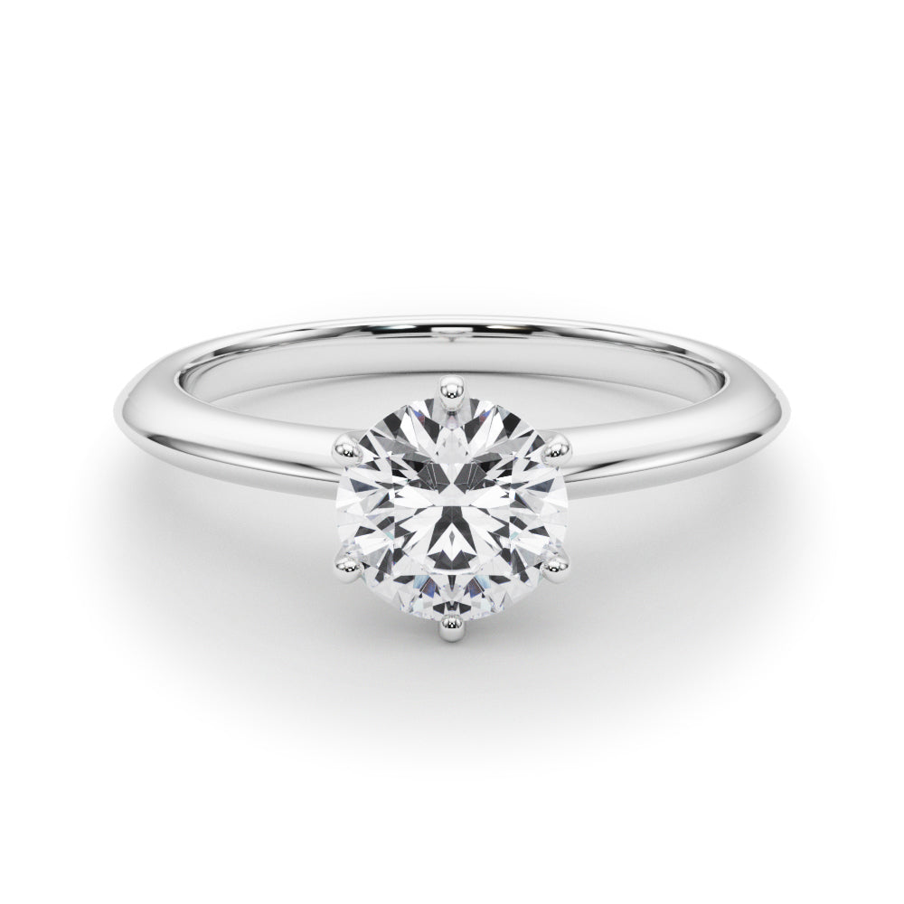 Heirloom 6 Prong Solitaire Round Diamond Engagement Ring in 10K/14K gold and platinum with certified lab-grown or natural diamonds