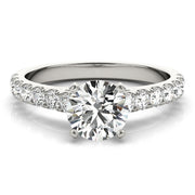 Straight Split Prong Diamond Half Eternity Ring in Gold & Platinum