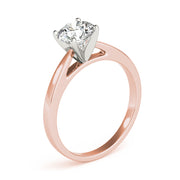 Luxe Cathedral Shank Solitaire Round Diamond Engagement Ring in 10K/14K gold and platinum with certified lab-grown or natural diamonds