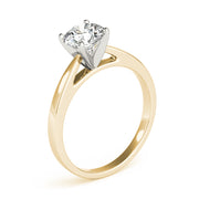Luxe Cathedral Shank Solitaire Round Diamond Engagement Ring in 10K/14K gold and platinum with certified lab-grown or natural diamonds