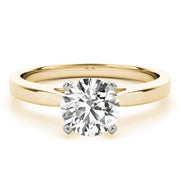 Luxe Cathedral Shank Solitaire Round Diamond Engagement Ring in 10K/14K gold and platinum with certified lab-grown or natural diamonds