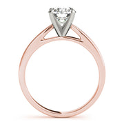 Luxe Cathedral Shank Solitaire Round Diamond Engagement Ring in 10K/14K gold and platinum with certified lab-grown or natural diamonds