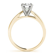 Luxe Cathedral Shank Solitaire Round Diamond Engagement Ring in 10K/14K gold and platinum with certified lab-grown or natural diamonds