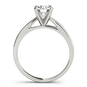 Luxe Cathedral Shank Solitaire Round Diamond Engagement Ring in 10K/14K gold and platinum with certified lab-grown or natural diamonds