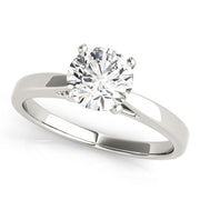 Luxe Cathedral Shank Solitaire Round Diamond Engagement Ring in 10K/14K gold and platinum with certified lab-grown or natural diamonds