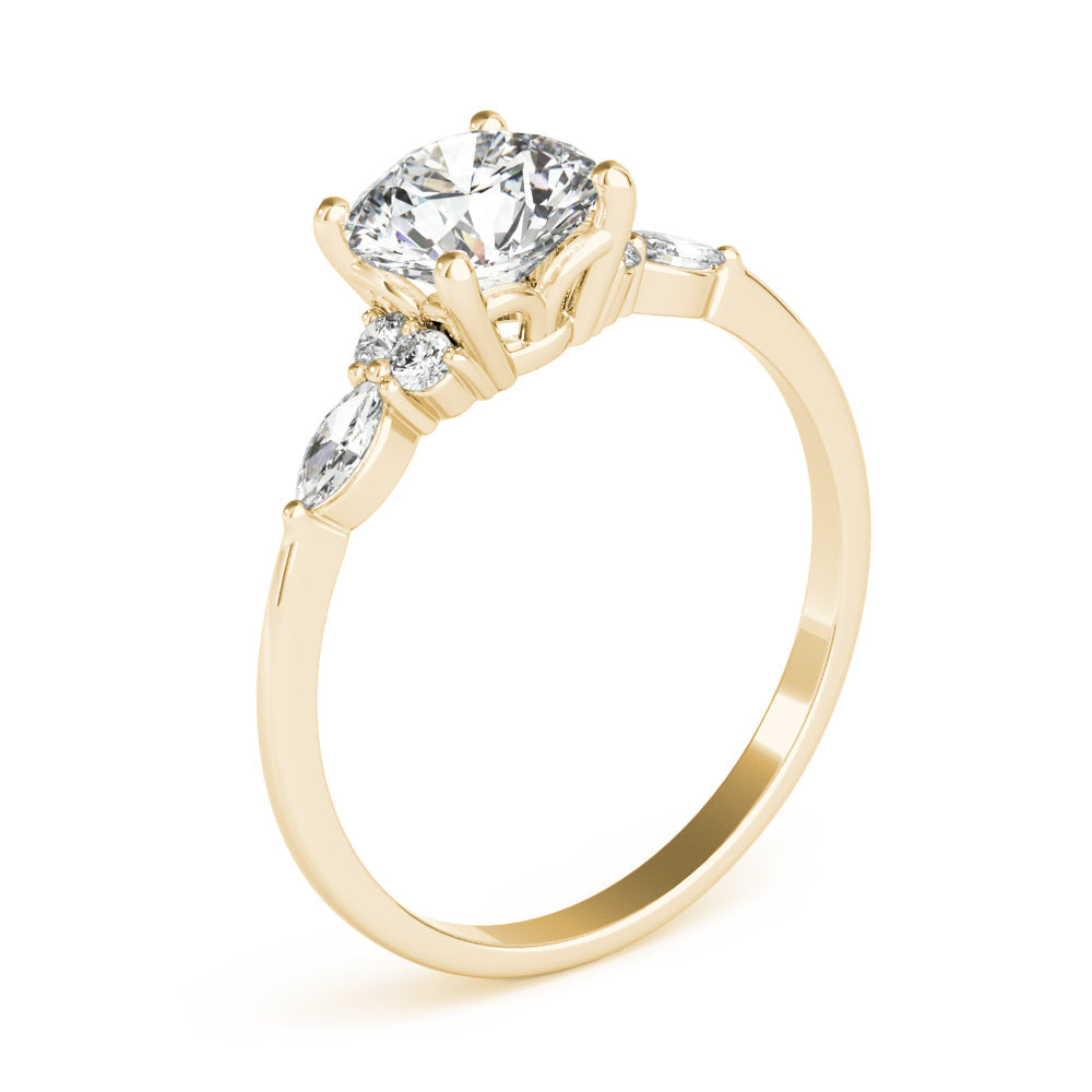 Luxury Sparkling Three-Stone Diamond Engagement Ring in 10K/14K gold and platinum with certified lab-grown or natural diamonds