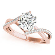 Signature Bypass Semi-Mount Round Diamond Engagement Ring in 10K/14K gold and platinum with certified lab-grown or natural diamonds