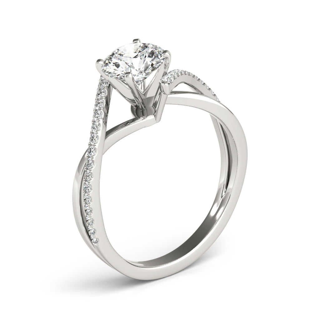 Signature Bypass Semi-Mount Round Diamond Engagement Ring in 10K/14K gold and platinum with certified lab-grown or natural diamonds