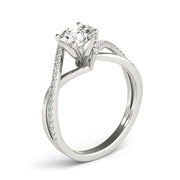 Signature Bypass Semi-Mount Round Diamond Engagement Ring in 10K/14K gold and platinum with certified lab-grown or natural diamonds