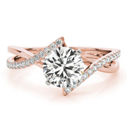 Signature Bypass Semi-Mount Round Diamond Engagement Ring in 10K/14K gold and platinum with certified lab-grown or natural diamonds