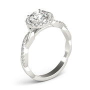 Devoted Halo With Twisted Shank Round Diamond Engagement Ring in 10K/14K gold and platinum with certified lab-grown or natural diamonds